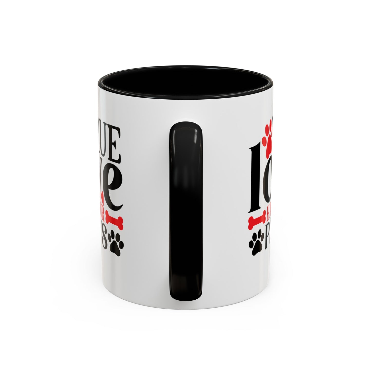 True Love Has Four Paws Valentines Day Accent Coffee Mug, 11oz