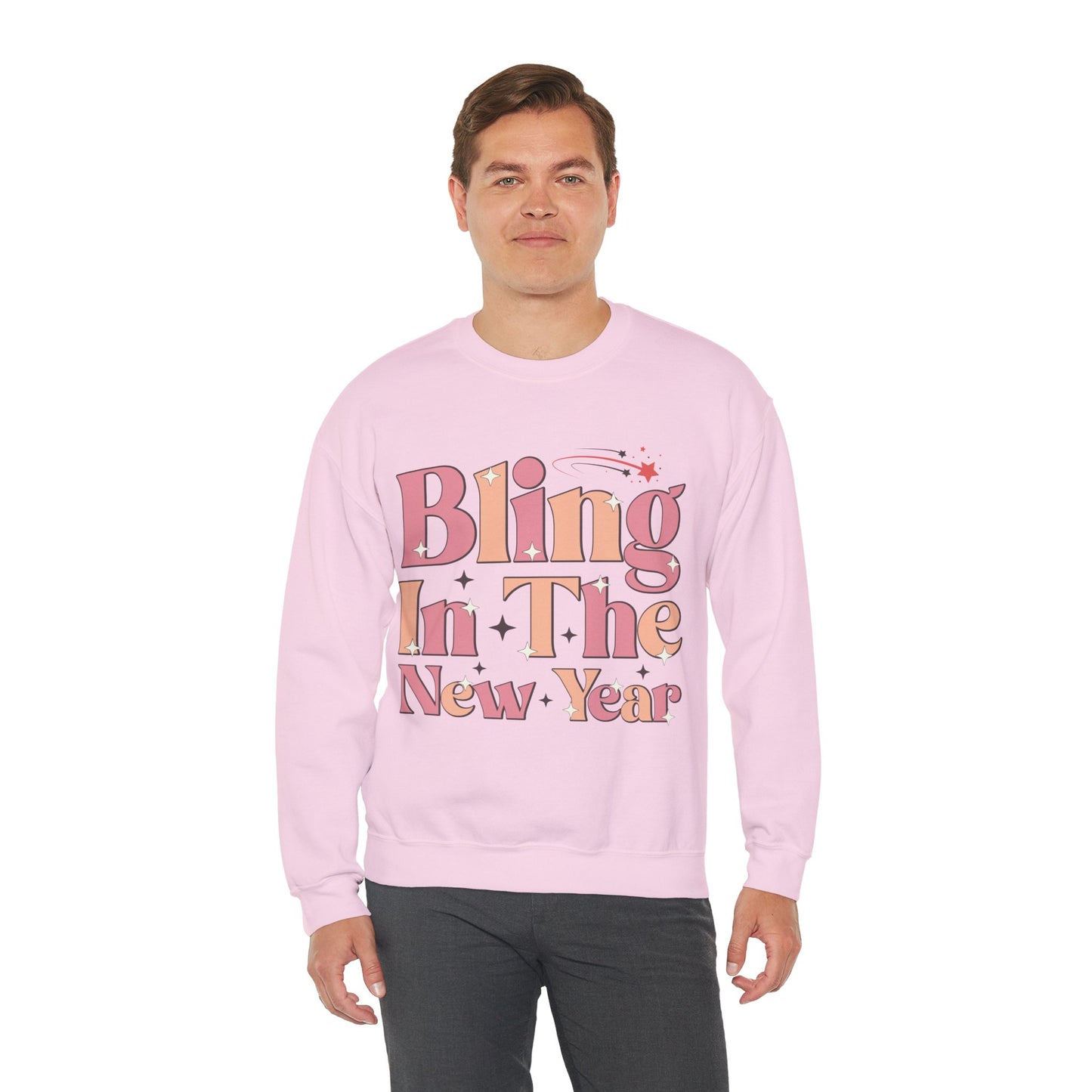 Happy New Year Sweatshirt, Retro New Year Shirt, 2025 Sweatshirt, New Year's Eve Shirt, Holiday Apparel, Trendy New Year 2025 Crewneck, Bling in the New Year