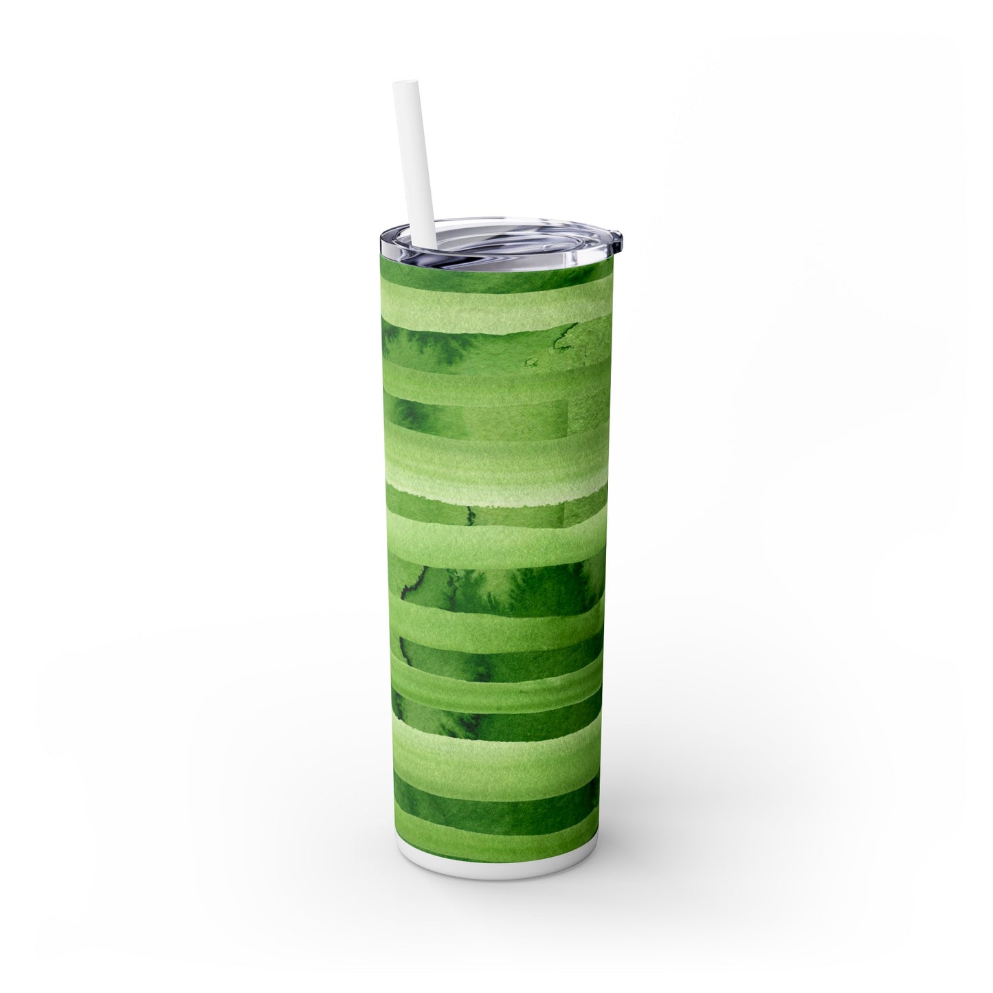 St Patricks Day Stripes Skinny Tumbler with Straw, 20oz