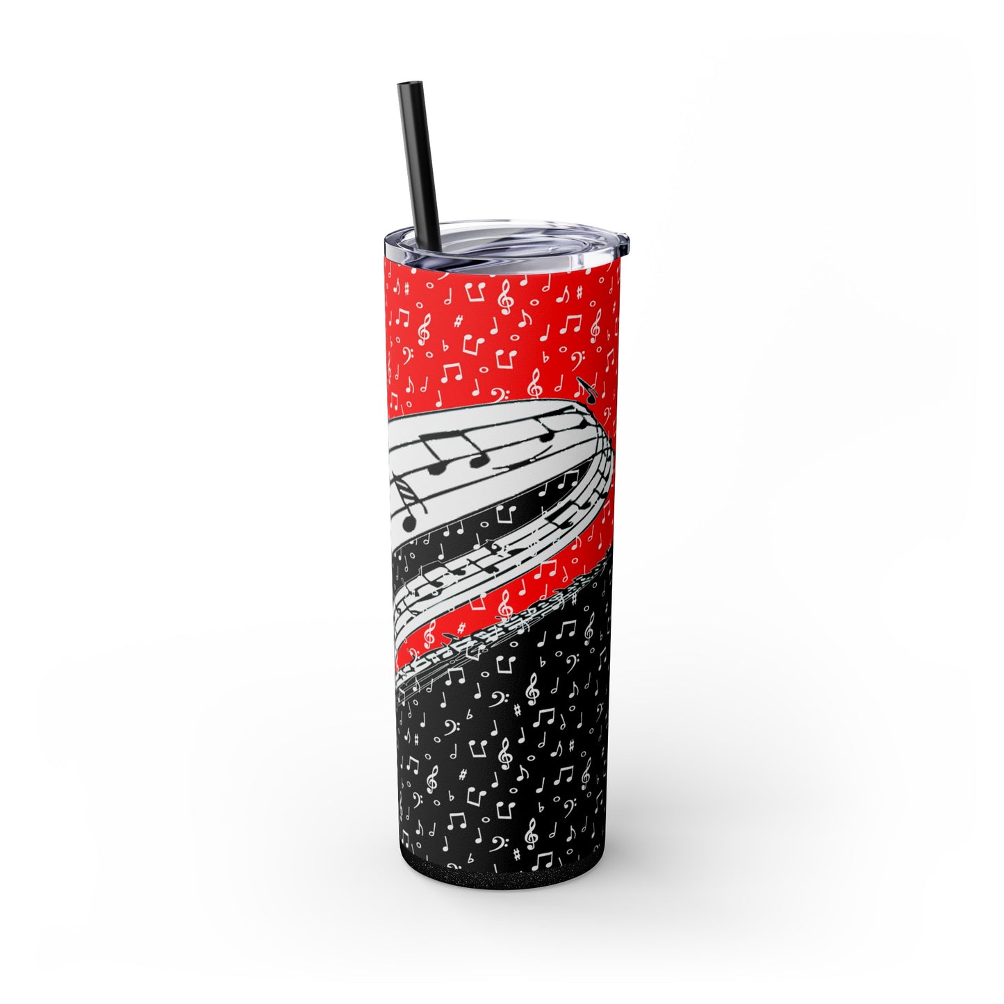 Musical Notes Skinny Tumbler with Straw, 20oz