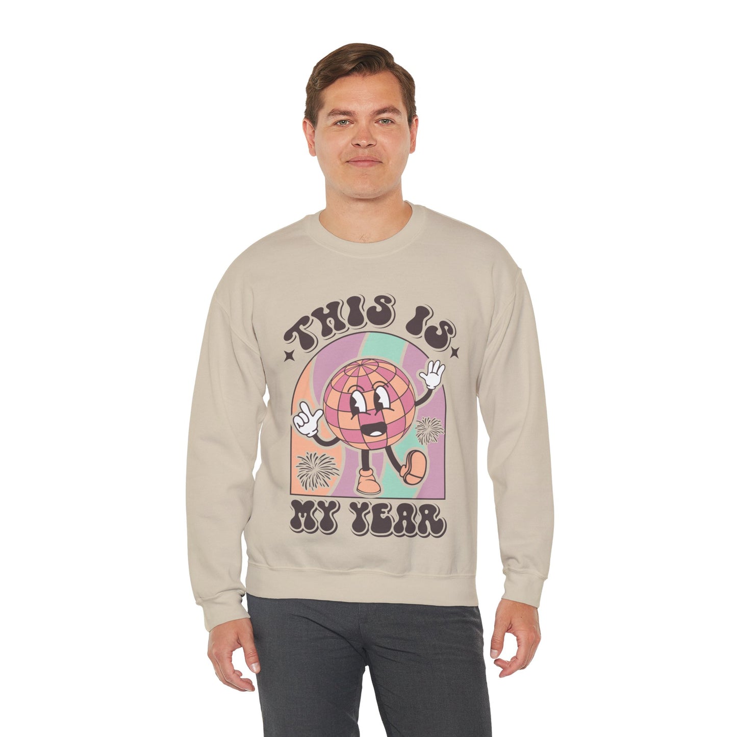Happy New Year Sweatshirt, Retro New Year Shirt, 2025 Sweatshirt, New Year's Eve Shirt, Holiday Apparel, Trendy New Year 2025 Crewneck, This is My Year