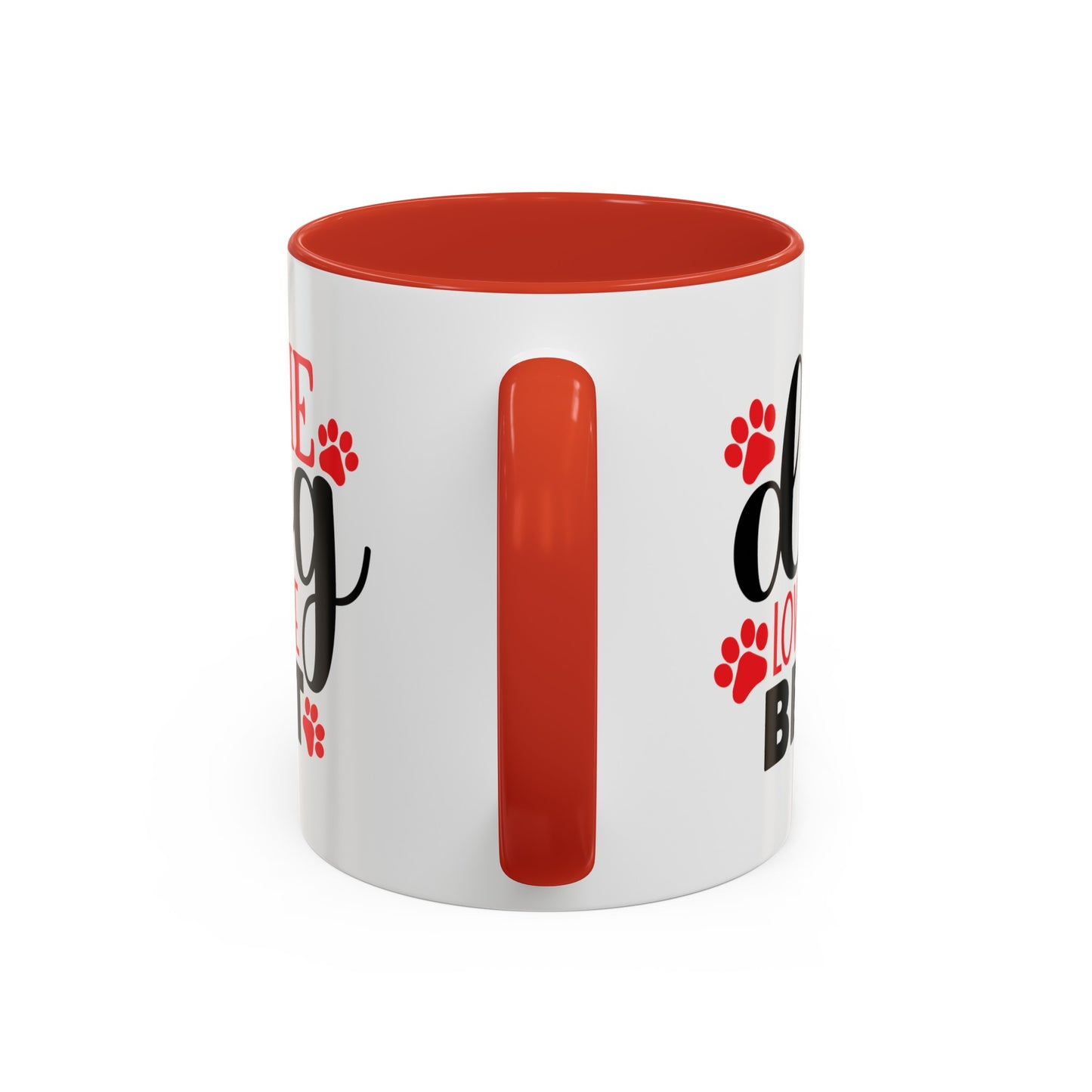 The Dog Loves Me Best Valentines Day Accent Coffee Mug, 11oz