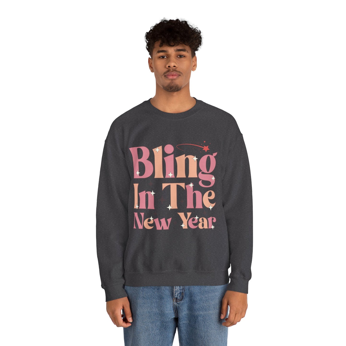 Happy New Year Sweatshirt, Retro New Year Shirt, 2025 Sweatshirt, New Year's Eve Shirt, Holiday Apparel, Trendy New Year 2025 Crewneck, Bling in the New Year