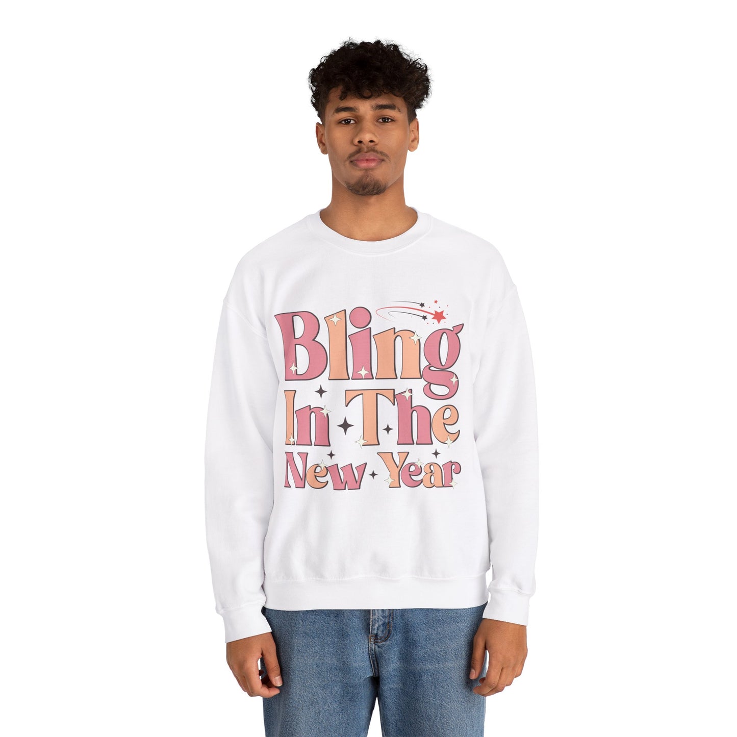 Happy New Year Sweatshirt, Retro New Year Shirt, 2025 Sweatshirt, New Year's Eve Shirt, Holiday Apparel, Trendy New Year 2025 Crewneck, Bling in the New Year