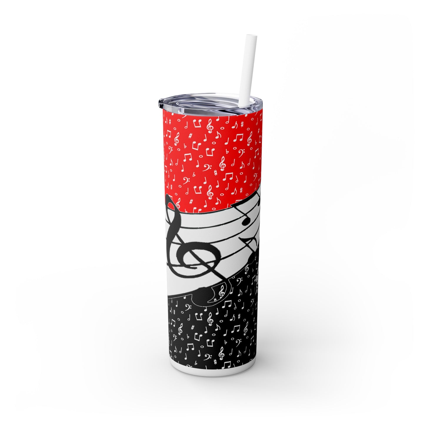 Musical Notes Skinny Tumbler with Straw, 20oz