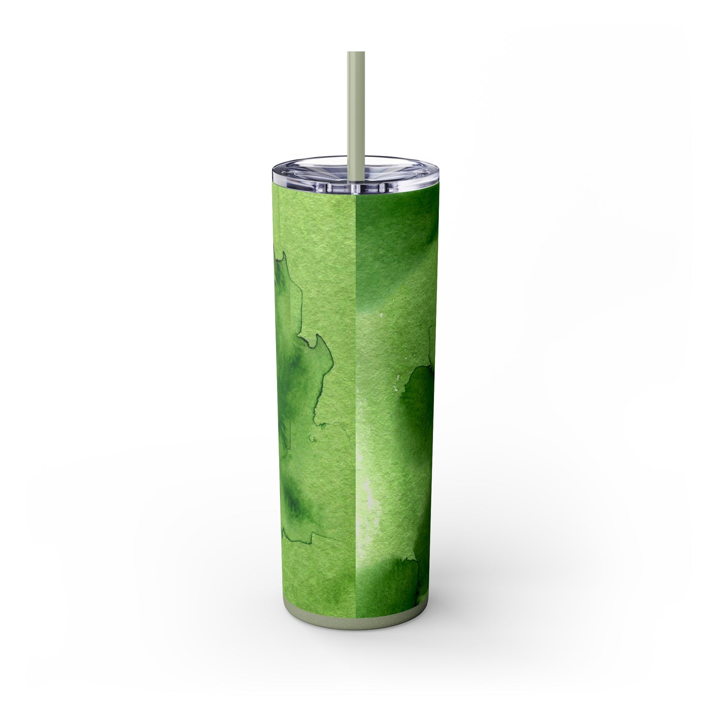 St Patricks Day Green Skinny Tumbler with Straw, 20oz