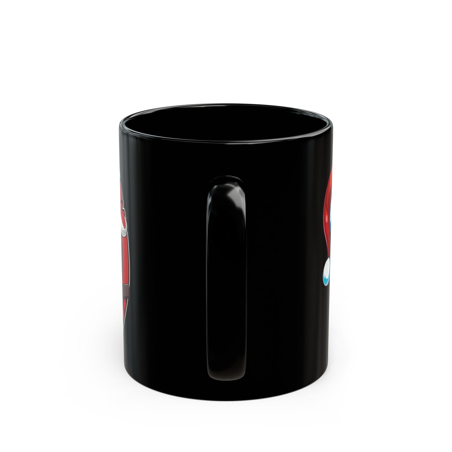 O Santa Initial 11oz Black Mug