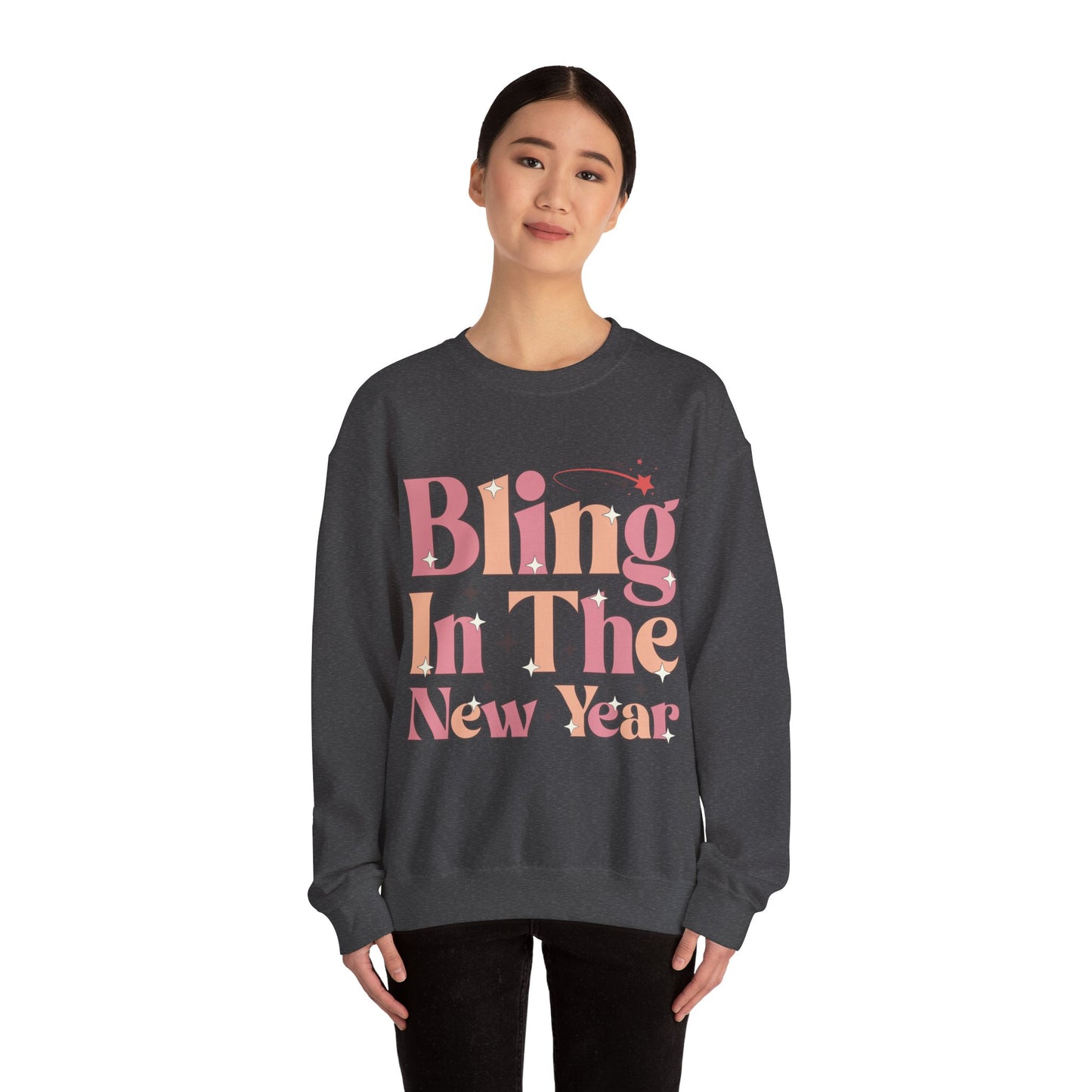 Happy New Year Sweatshirt, Retro New Year Shirt, 2025 Sweatshirt, New Year's Eve Shirt, Holiday Apparel, Trendy New Year 2025 Crewneck, Bling in the New Year