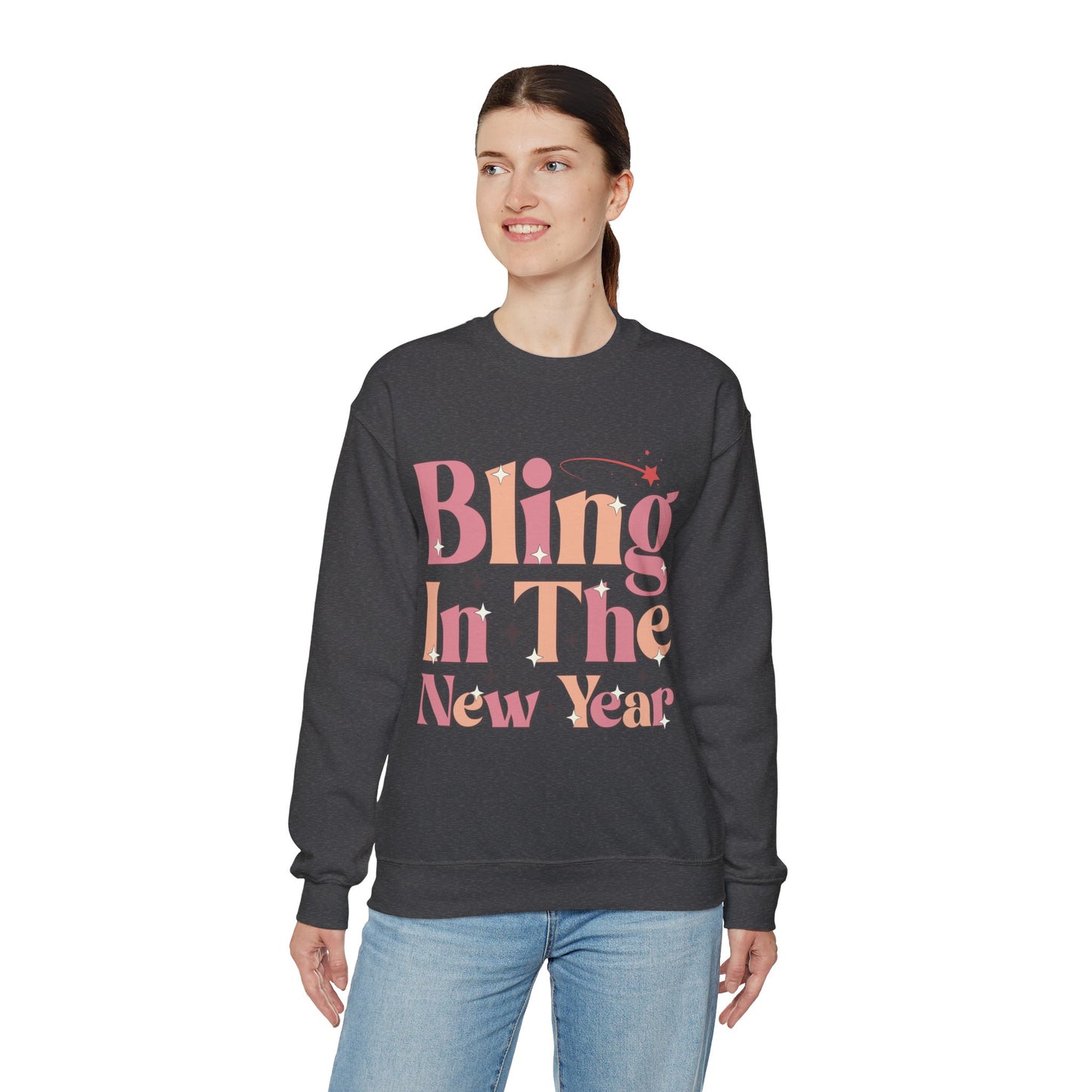 Happy New Year Sweatshirt, Retro New Year Shirt, 2025 Sweatshirt, New Year's Eve Shirt, Holiday Apparel, Trendy New Year 2025 Crewneck, Bling in the New Year