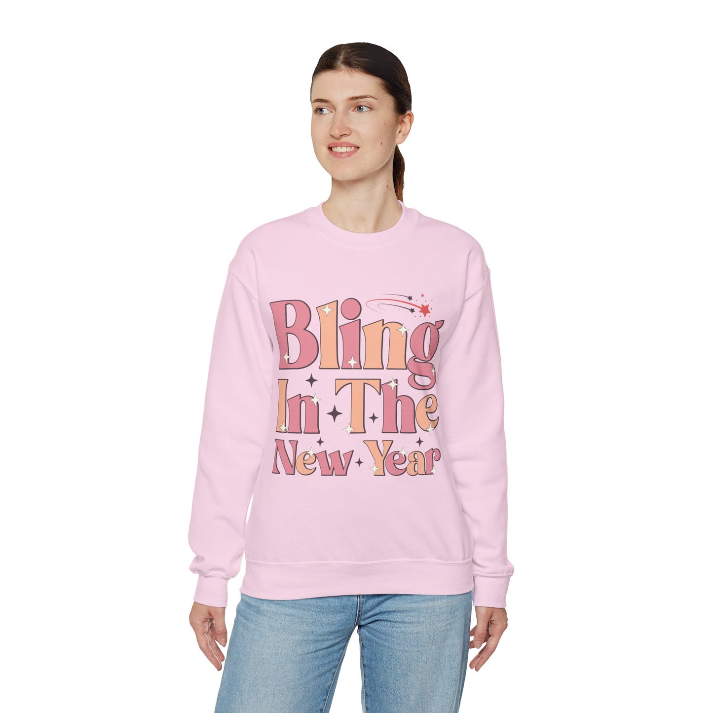 Happy New Year Sweatshirt, Retro New Year Shirt, 2025 Sweatshirt, New Year's Eve Shirt, Holiday Apparel, Trendy New Year 2025 Crewneck, Bling in the New Year