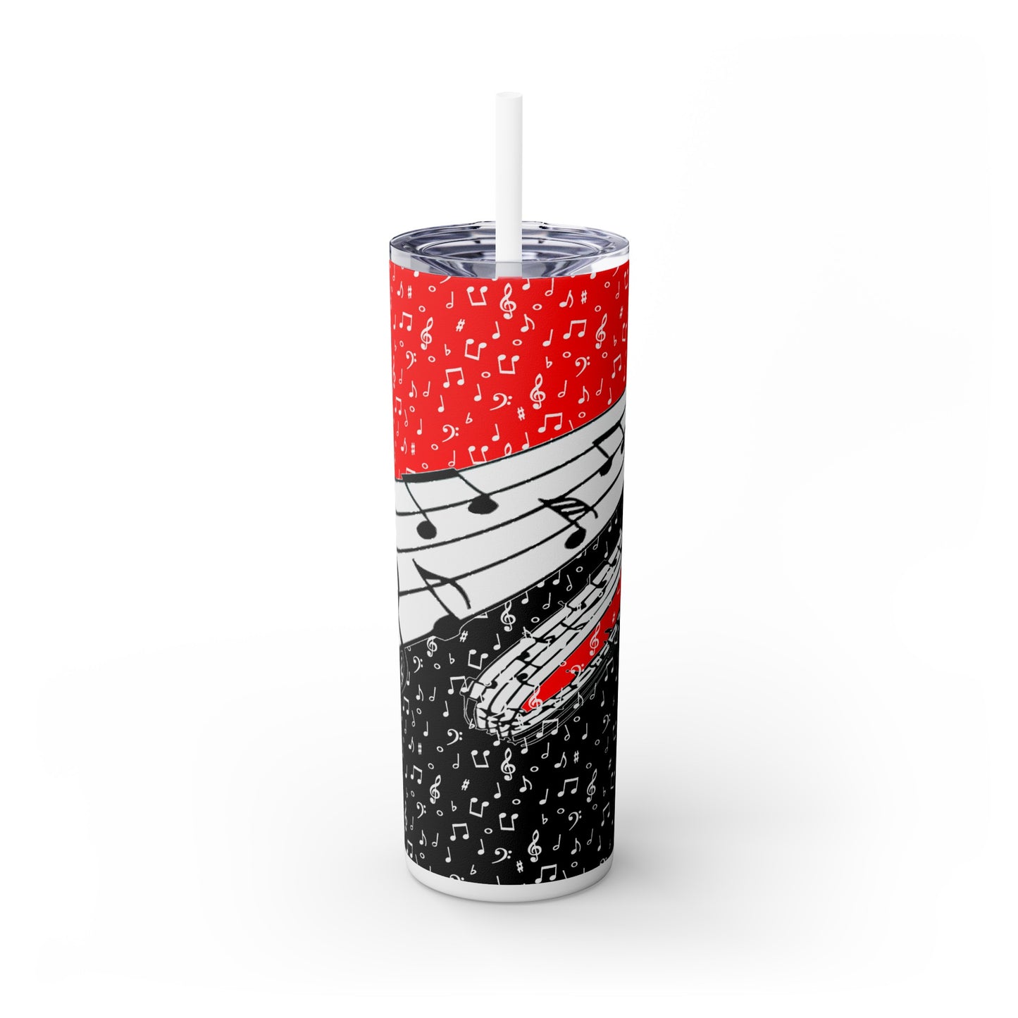 Musical Notes Skinny Tumbler with Straw, 20oz