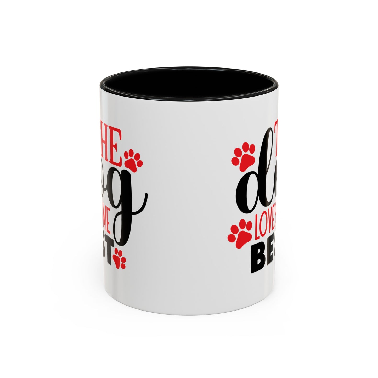 The Dog Loves Me Best Valentines Day Accent Coffee Mug, 11oz
