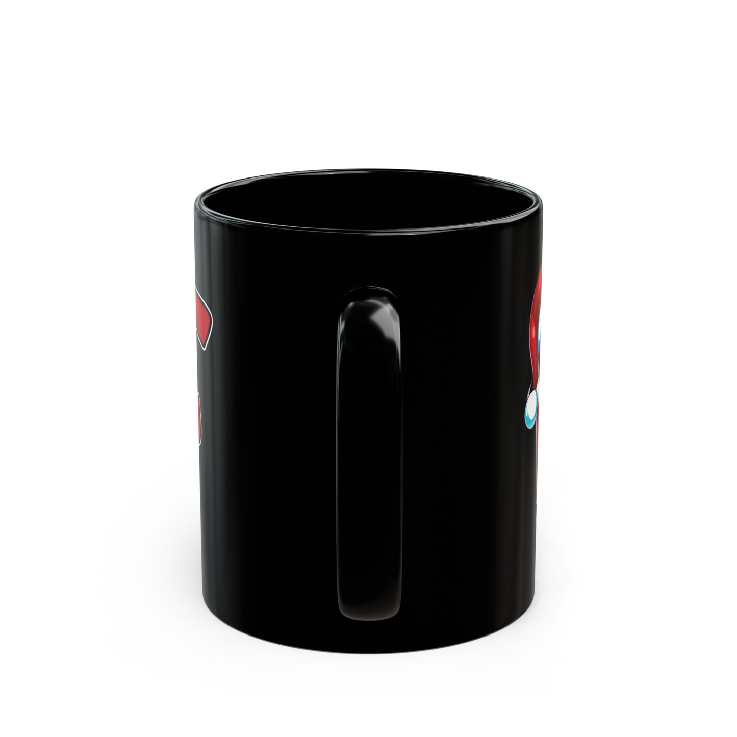 F Santa Initial 11oz Black Mug