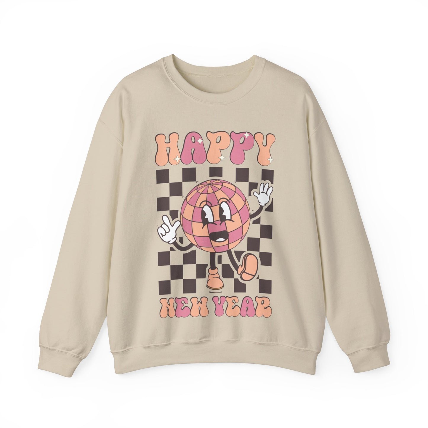 Happy New Year Sweatshirt, Retro New Year Shirt, 2025 Sweatshirt, New Year's Eve Shirt, Holiday Apparel, Trendy New Year 2025 Crewneck