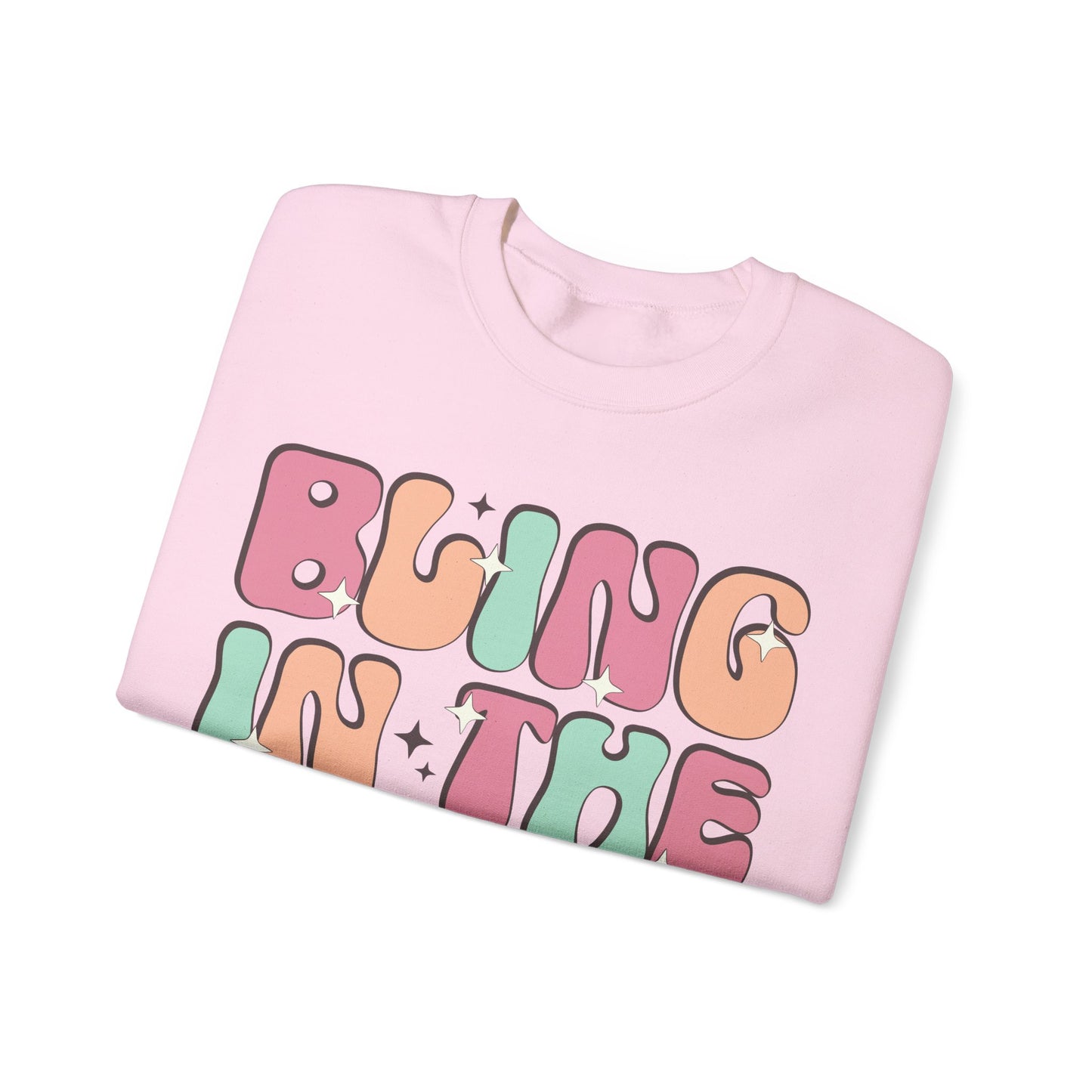 Happy New Year Sweatshirt, Retro New Year Shirt, 2025 Sweatshirt, New Year's Eve Shirt, Holiday Apparel, Trendy New Year 2025 Crewneck, Bling in the New Year