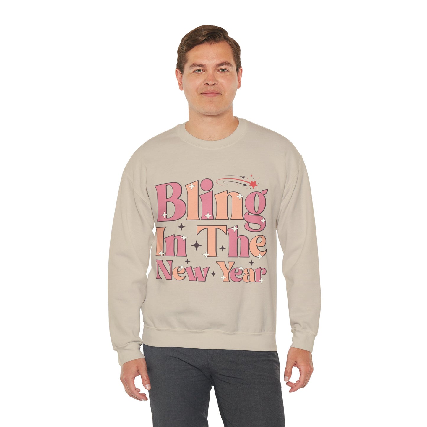 Happy New Year Sweatshirt, Retro New Year Shirt, 2025 Sweatshirt, New Year's Eve Shirt, Holiday Apparel, Trendy New Year 2025 Crewneck, Bling in the New Year