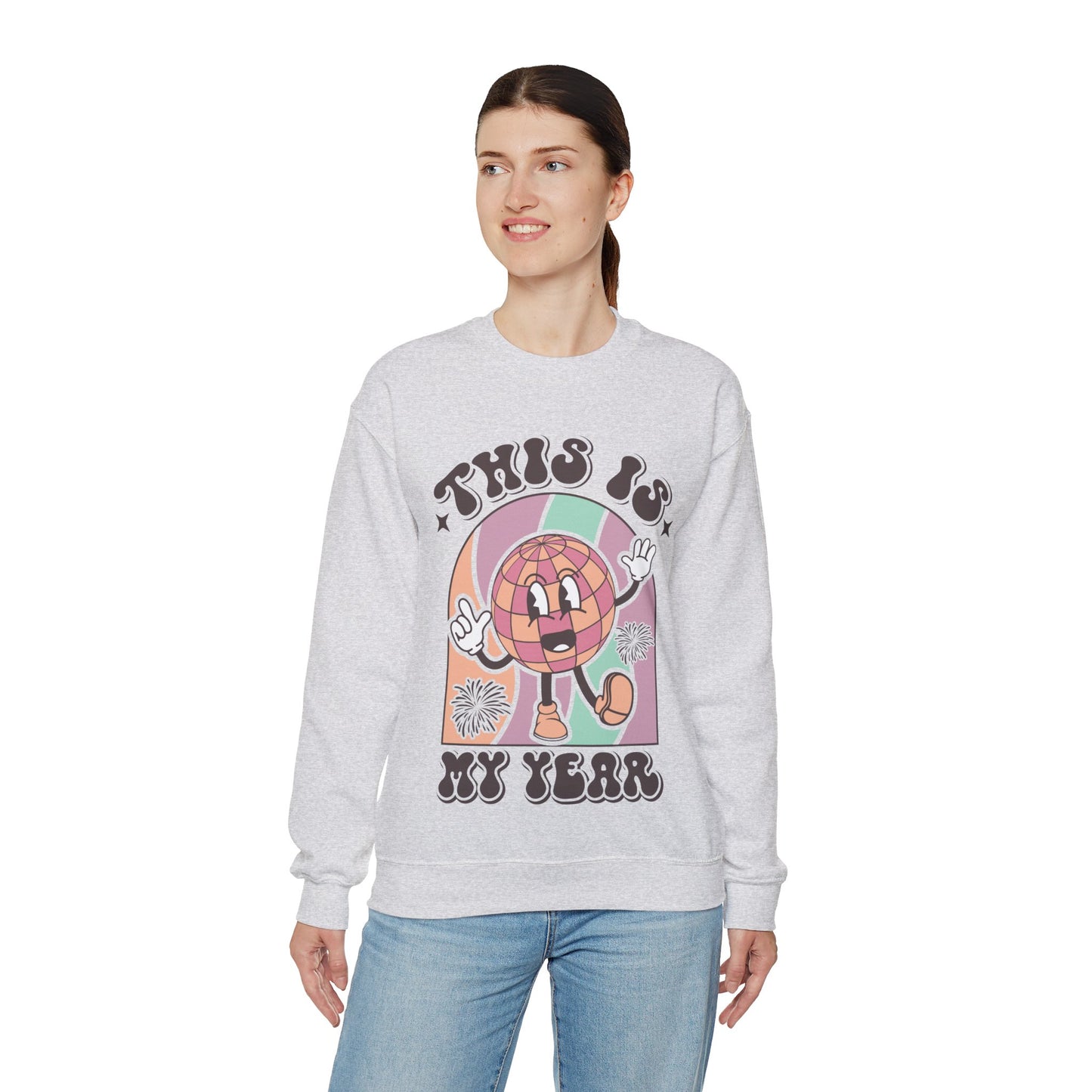 Happy New Year Sweatshirt, Retro New Year Shirt, 2025 Sweatshirt, New Year's Eve Shirt, Holiday Apparel, Trendy New Year 2025 Crewneck, This is My Year