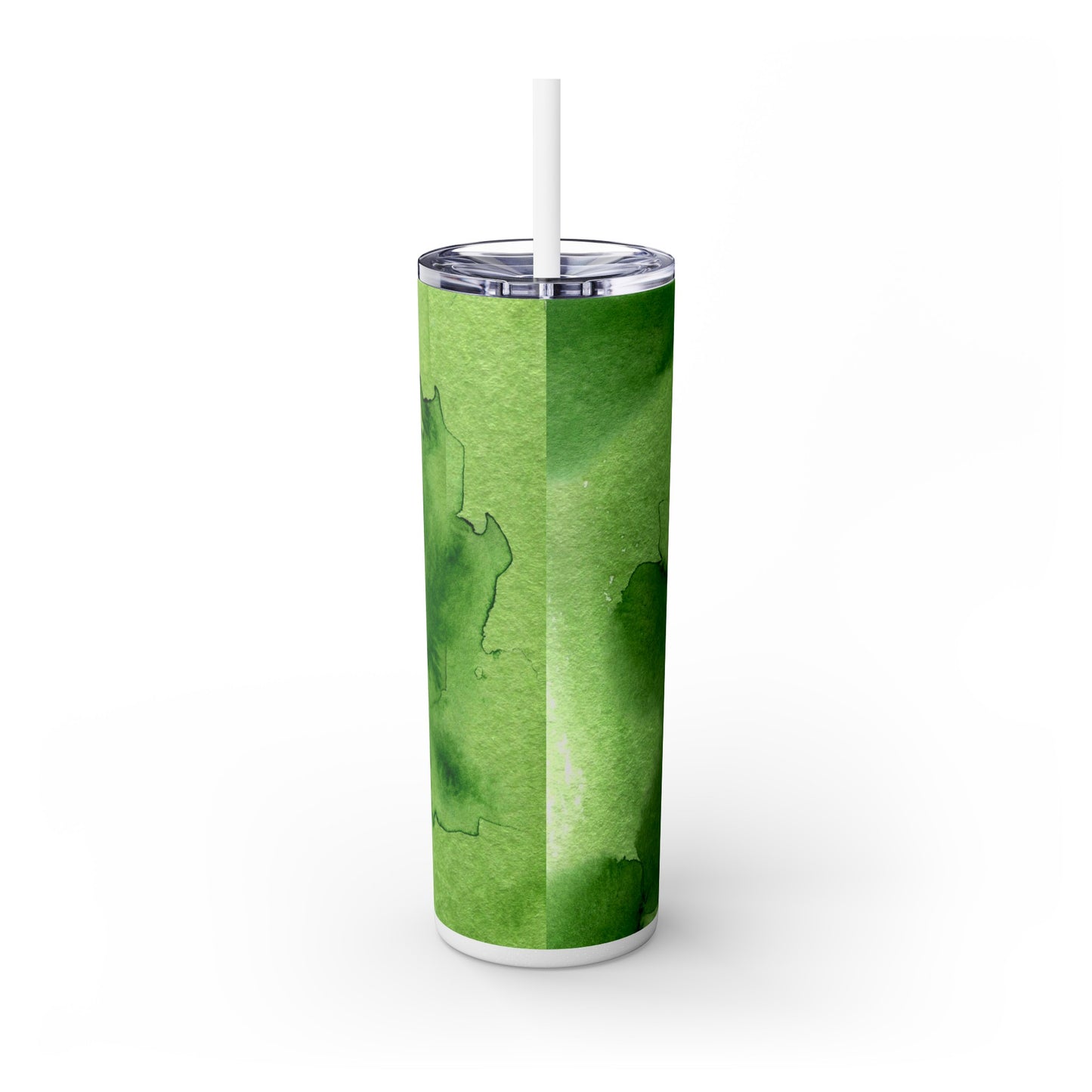 St Patricks Day Green Skinny Tumbler with Straw, 20oz