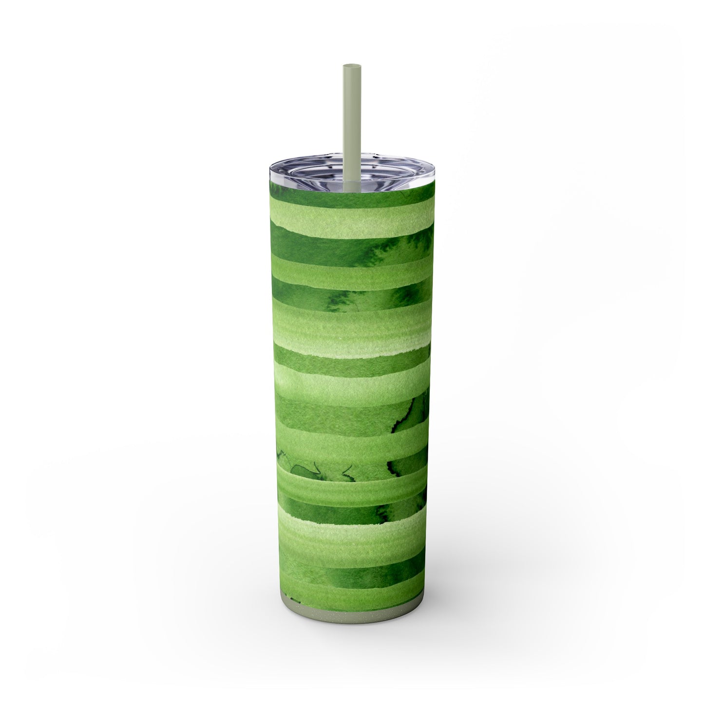 St Patricks Day Stripes Skinny Tumbler with Straw, 20oz