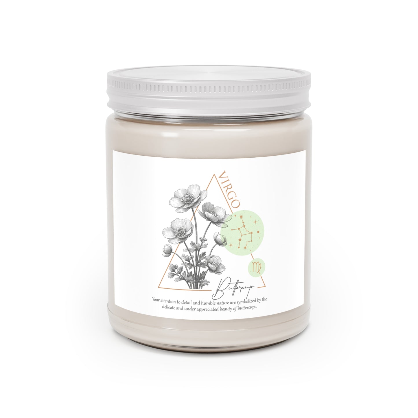 Virgo Candle, Zodiac Candle, Birth Flower Buttercup Candle, Scented Candles, 9oz