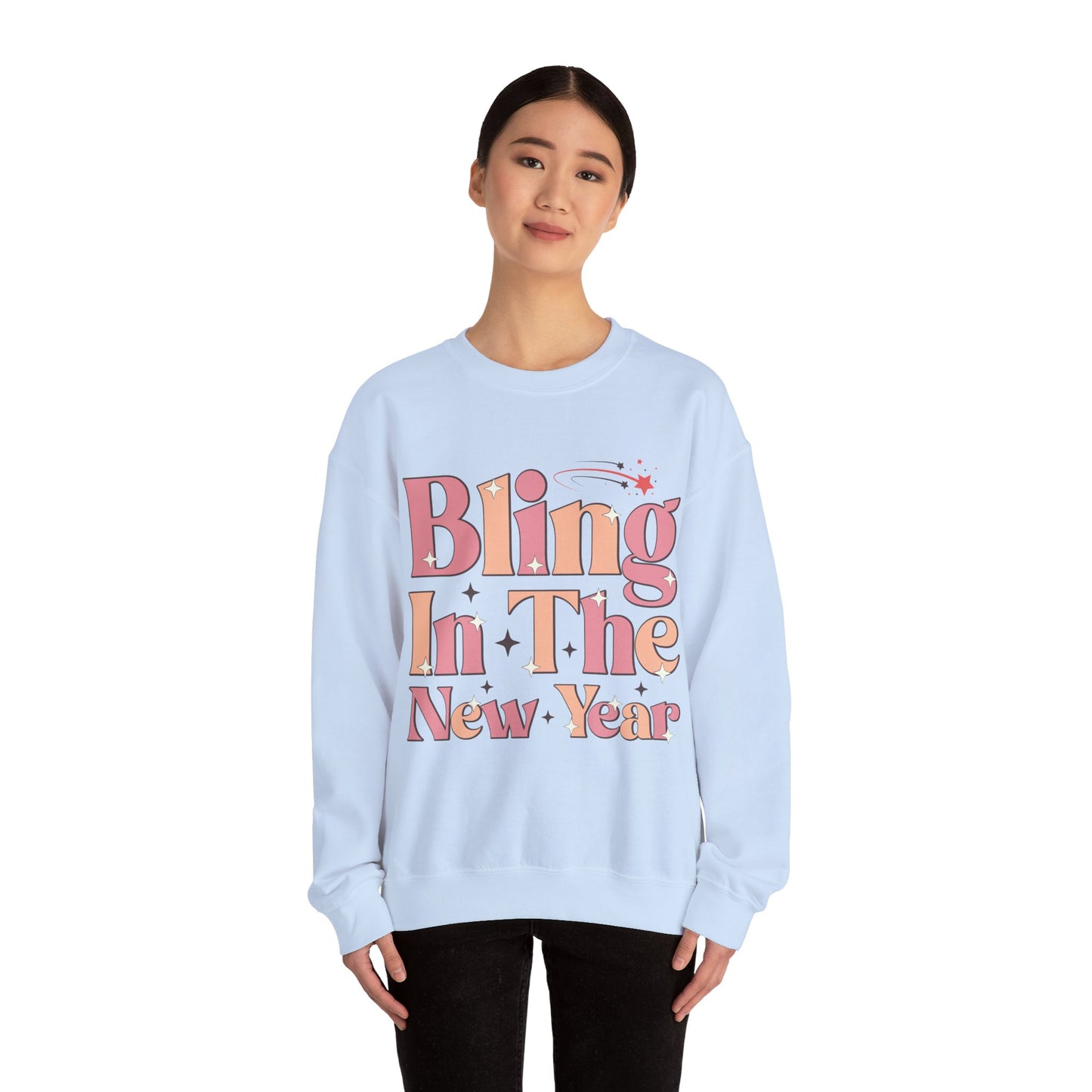 Happy New Year Sweatshirt, Retro New Year Shirt, 2025 Sweatshirt, New Year's Eve Shirt, Holiday Apparel, Trendy New Year 2025 Crewneck, Bling in the New Year