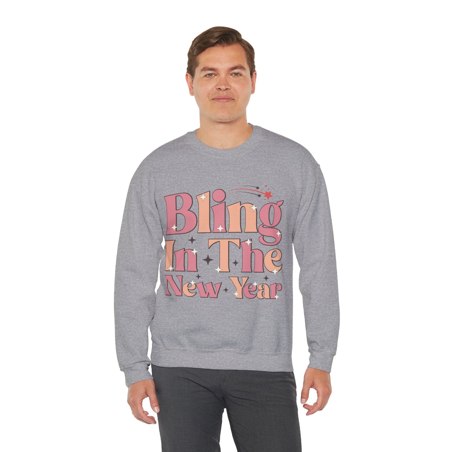Happy New Year Sweatshirt, Retro New Year Shirt, 2025 Sweatshirt, New Year's Eve Shirt, Holiday Apparel, Trendy New Year 2025 Crewneck, Bling in the New Year