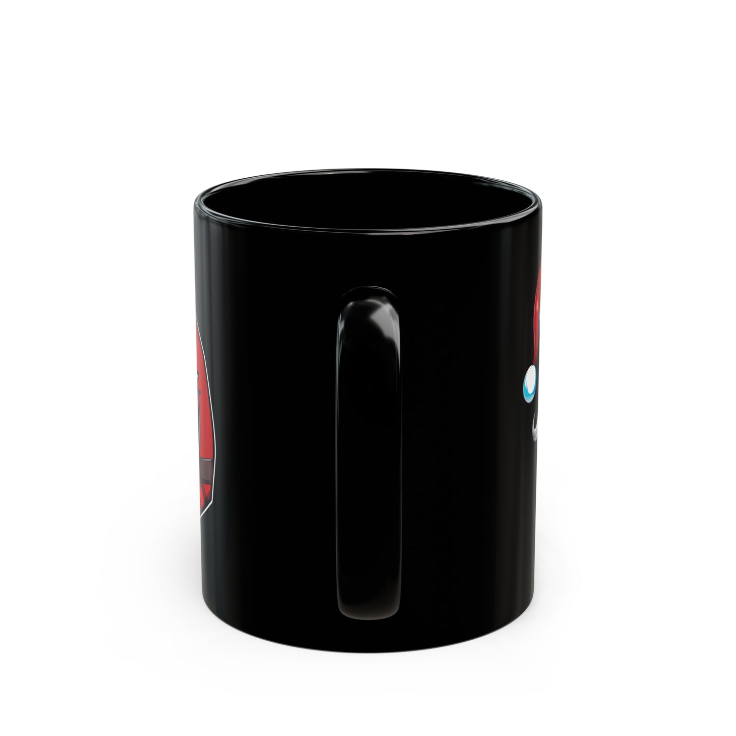 D Santa Initial 11oz Black Mug