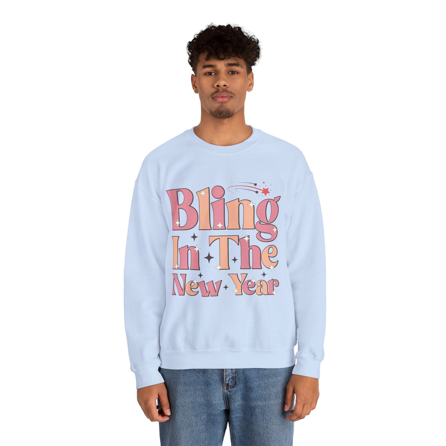 Happy New Year Sweatshirt, Retro New Year Shirt, 2025 Sweatshirt, New Year's Eve Shirt, Holiday Apparel, Trendy New Year 2025 Crewneck, Bling in the New Year