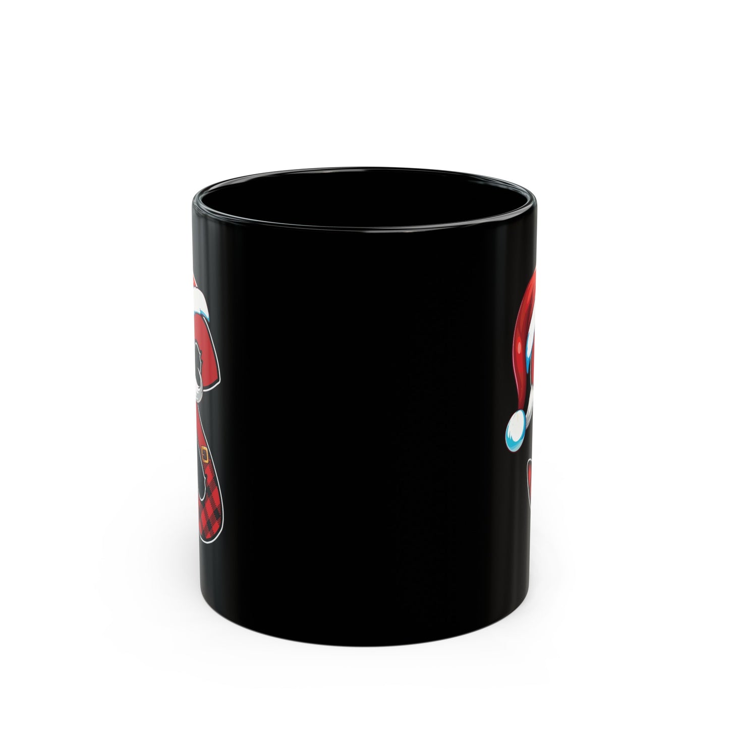 S Santa Initial 11oz Black Mug