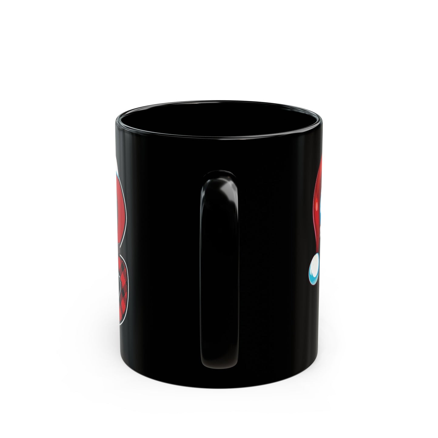 B Santa Initial 11oz Black Mug