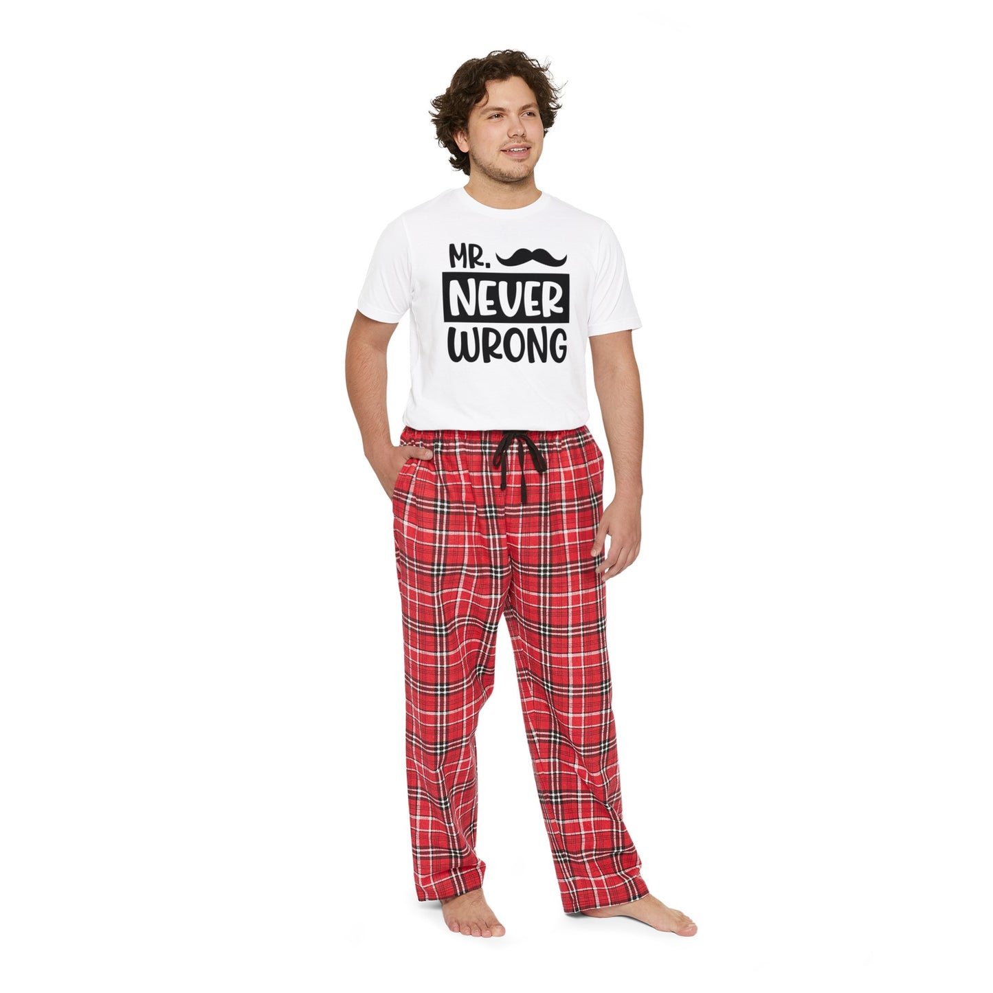 Mr Never Wrong, Mrs Always Right, Men's Short Sleeve Pajama Set, Couples pajamas set, matching couples pajamas