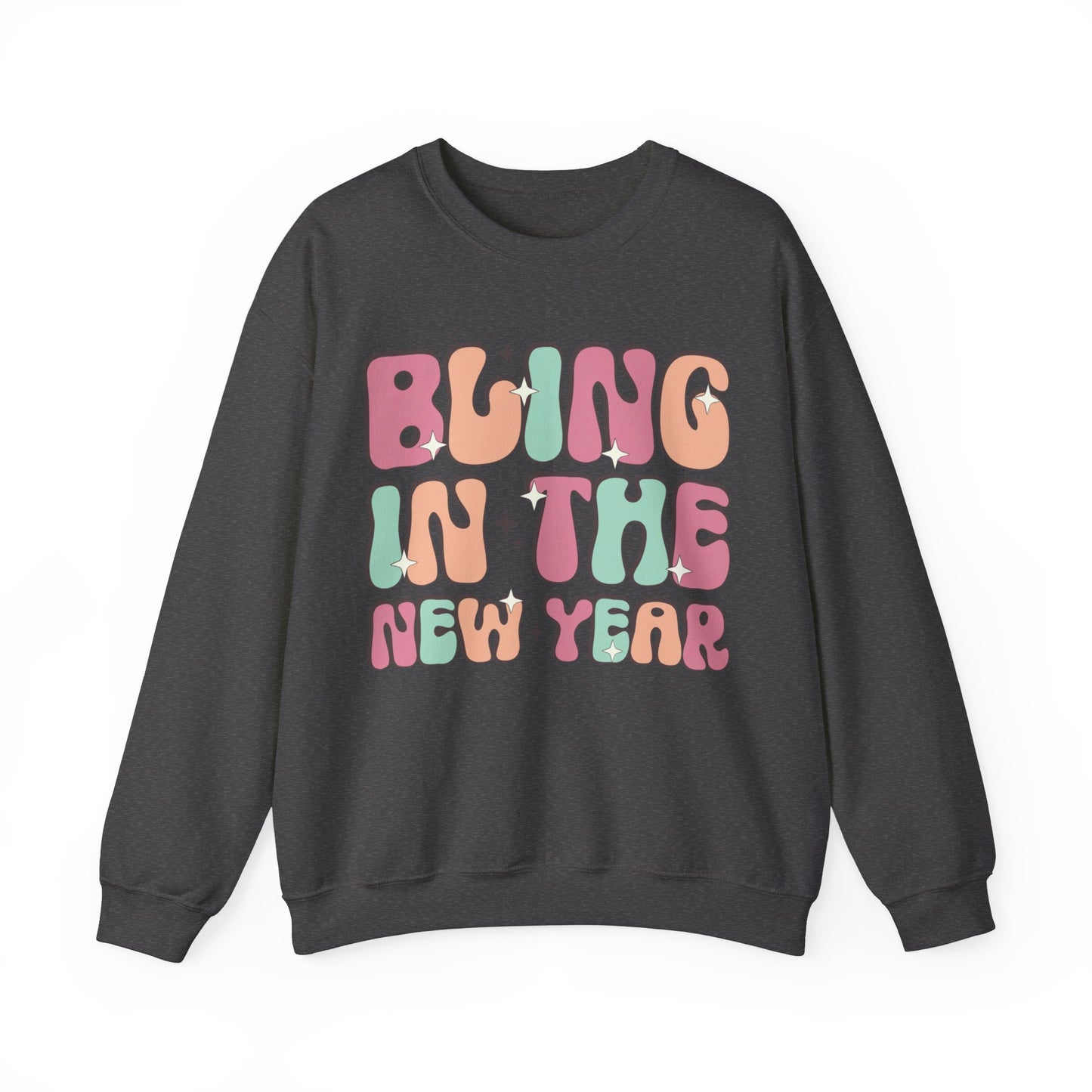 Happy New Year Sweatshirt, Retro New Year Shirt, 2025 Sweatshirt, New Year's Eve Shirt, Holiday Apparel, Trendy New Year 2025 Crewneck, Bling in the New Year