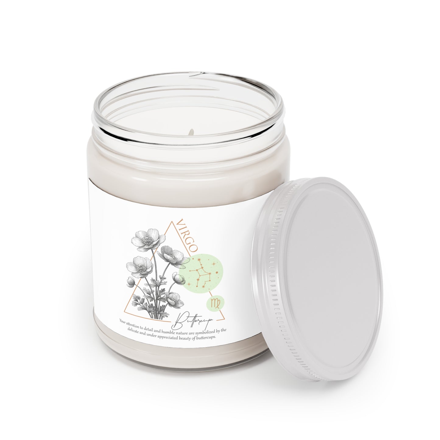 Virgo Candle, Zodiac Candle, Birth Flower Buttercup Candle, Scented Candles, 9oz