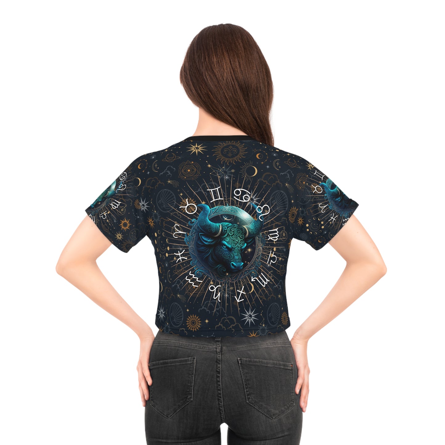 Taurus women's crop top, Taurus activewear, Taurus Zodiac Sign, Taurus Astrological, Taurus Gift, Taurus zodiac tee, Crop Tee, zodiac crop