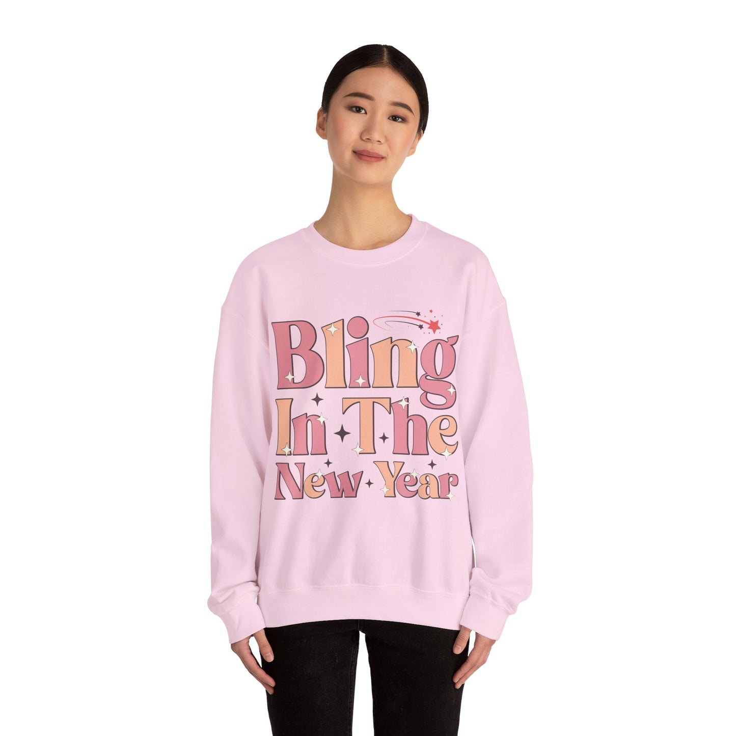Happy New Year Sweatshirt, Retro New Year Shirt, 2025 Sweatshirt, New Year's Eve Shirt, Holiday Apparel, Trendy New Year 2025 Crewneck, Bling in the New Year