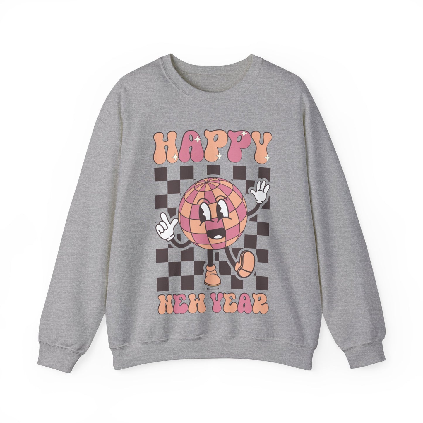 Happy New Year Sweatshirt, Retro New Year Shirt, 2025 Sweatshirt, New Year's Eve Shirt, Holiday Apparel, Trendy New Year 2025 Crewneck