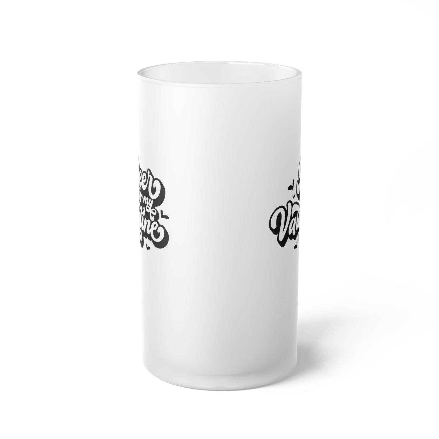 Beer Is My Valentine - Black Frosted Glass Beer Mug