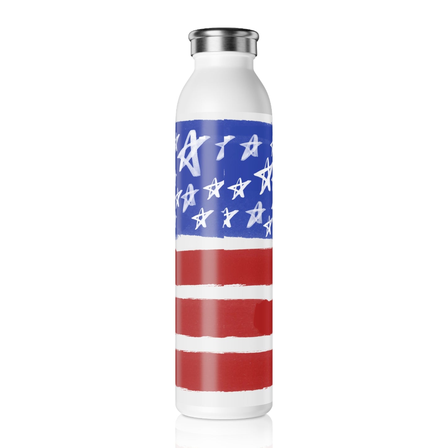 American Flag Themed Slim Water Bottle