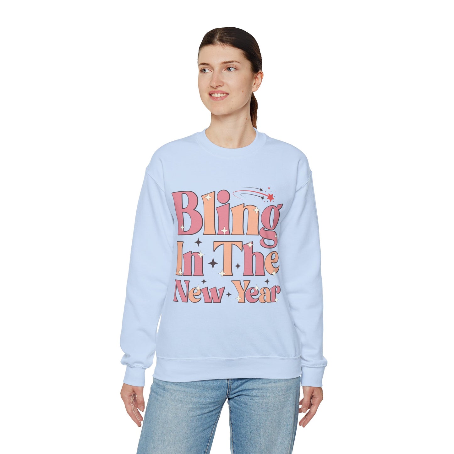 Happy New Year Sweatshirt, Retro New Year Shirt, 2025 Sweatshirt, New Year's Eve Shirt, Holiday Apparel, Trendy New Year 2025 Crewneck, Bling in the New Year
