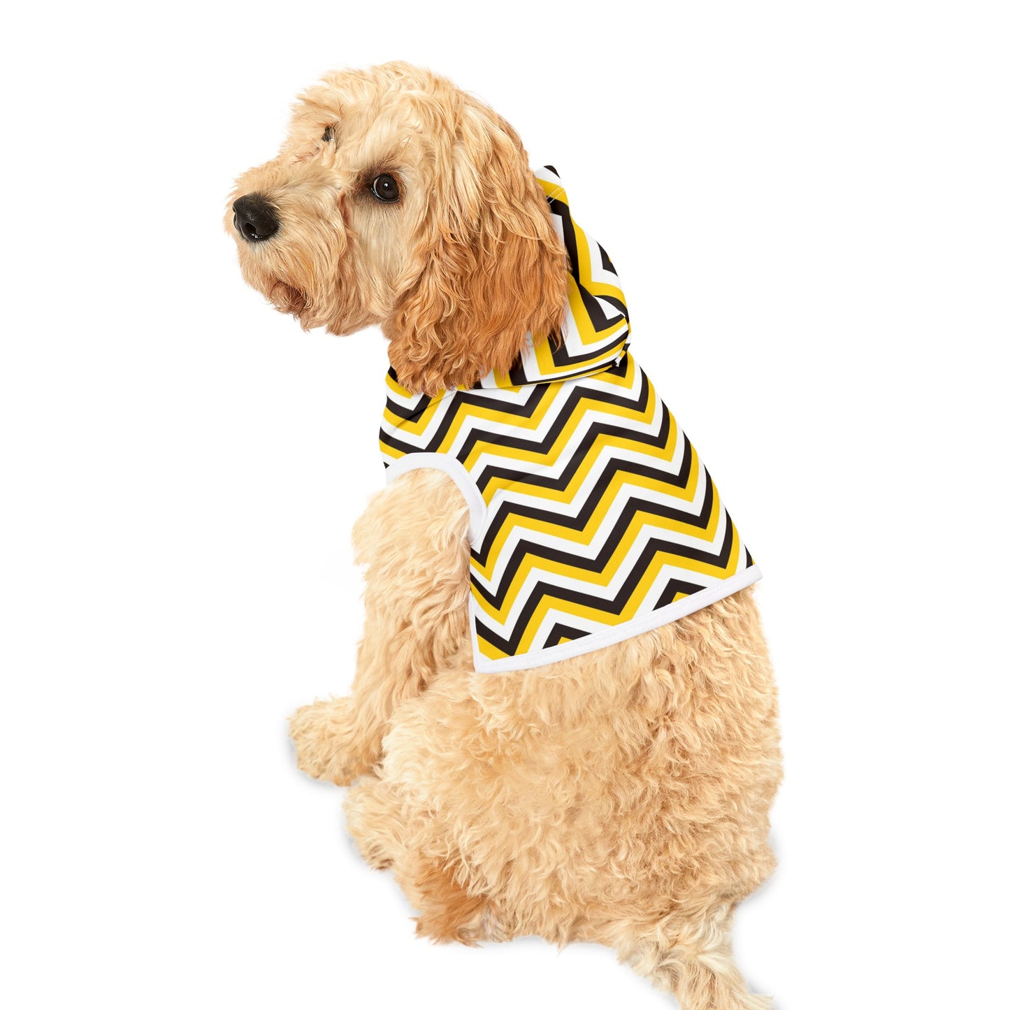 Black & Yellow Abstract Pattern Dog Hoodie