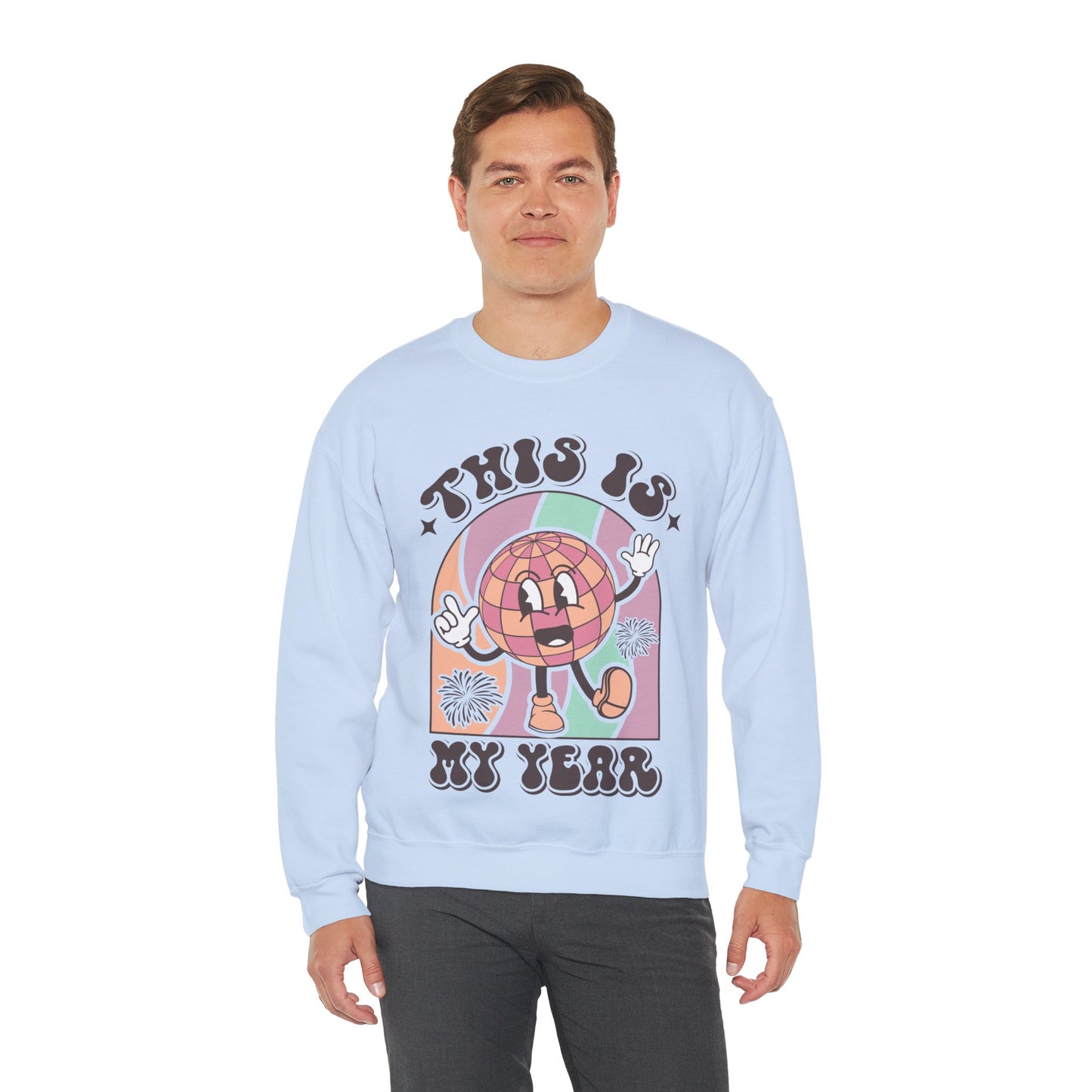 Happy New Year Sweatshirt, Retro New Year Shirt, 2025 Sweatshirt, New Year's Eve Shirt, Holiday Apparel, Trendy New Year 2025 Crewneck, This is My Year