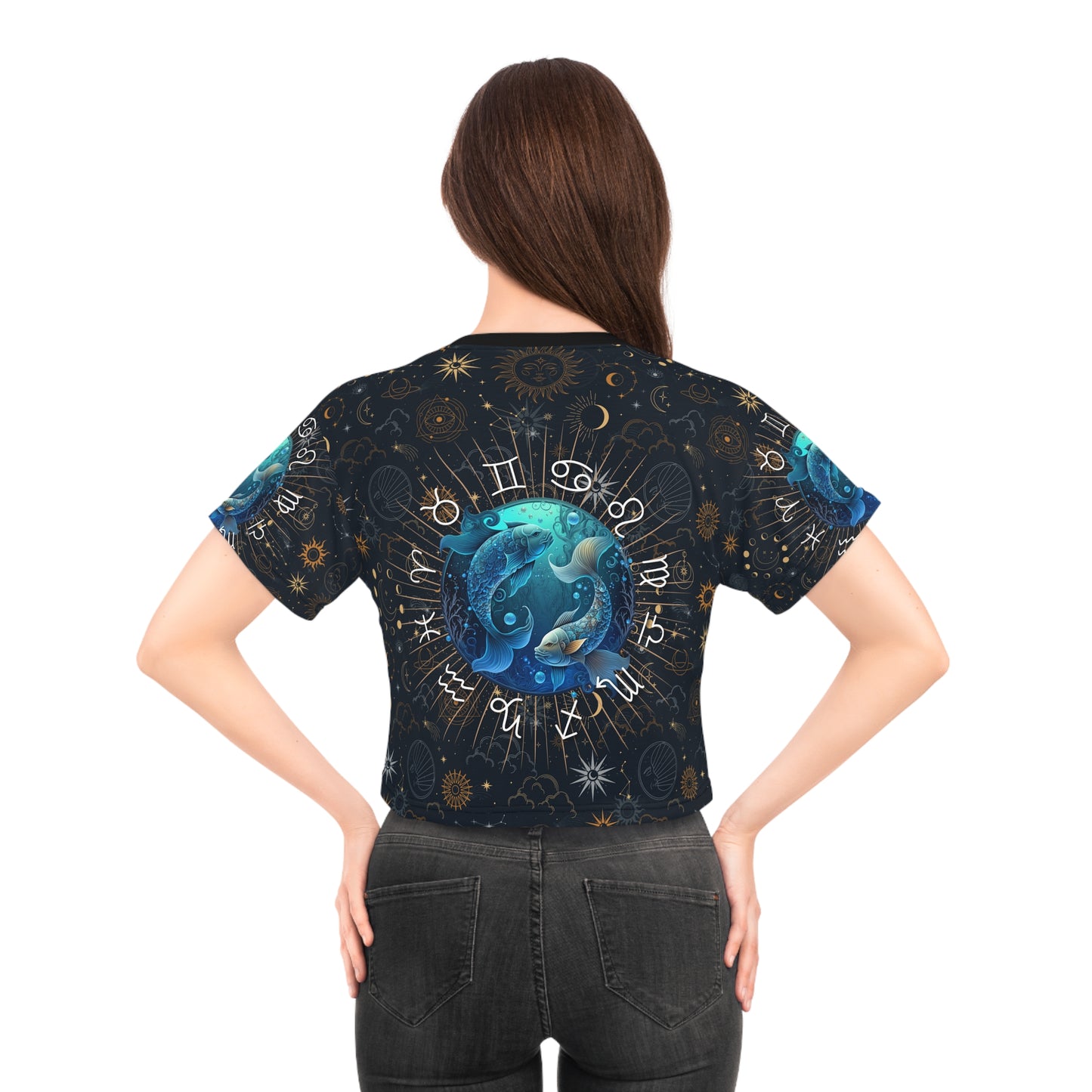Pisces women's crop top, Pisces activewear, Pisces Zodiac, Pisces , Pisces Gift, Pisces zodiac tee, Astrological, Crop Tee, zodiac crop