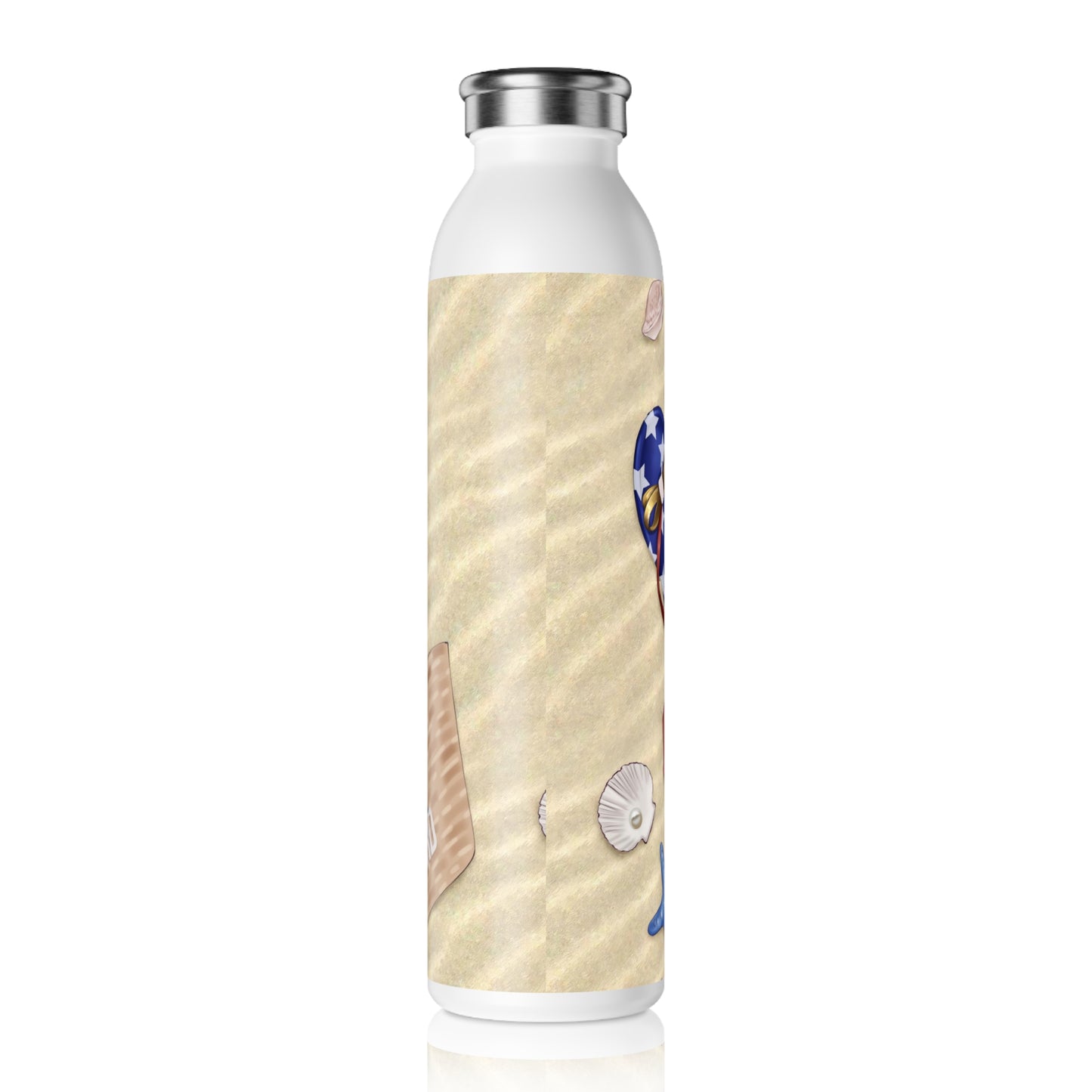 American Flag Themed Sun Salt Sand Slim Water Bottle