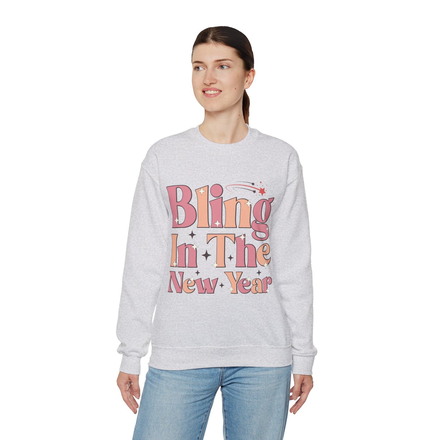 Happy New Year Sweatshirt, Retro New Year Shirt, 2025 Sweatshirt, New Year's Eve Shirt, Holiday Apparel, Trendy New Year 2025 Crewneck, Bling in the New Year