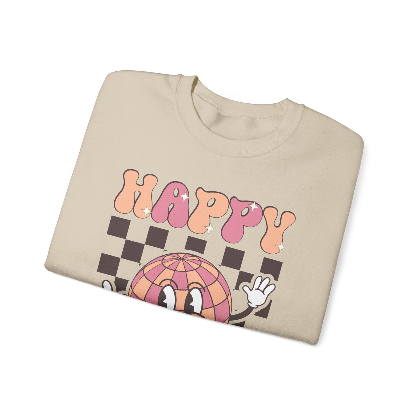 Happy New Year Sweatshirt, Retro New Year Shirt, 2025 Sweatshirt, New Year's Eve Shirt, Holiday Apparel, Trendy New Year 2025 Crewneck