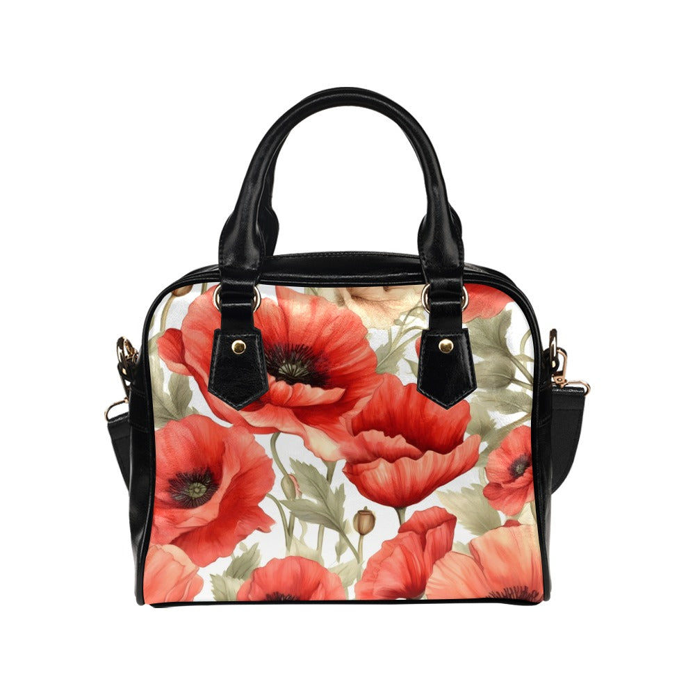 Poppy Print Bag, Poppy Birth Month Handbag, Birth Month Bag, August Birth Month Bag, Shoulder Handbag
