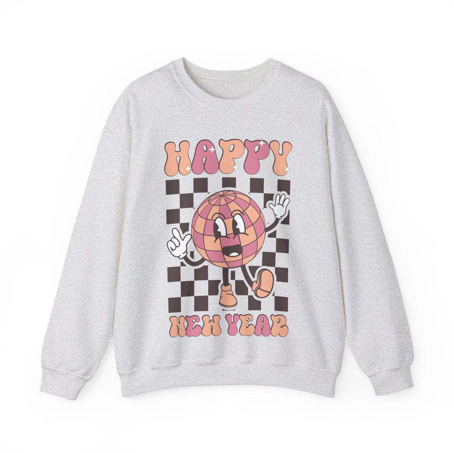 Happy New Year Sweatshirt, Retro New Year Shirt, 2025 Sweatshirt, New Year's Eve Shirt, Holiday Apparel, Trendy New Year 2025 Crewneck