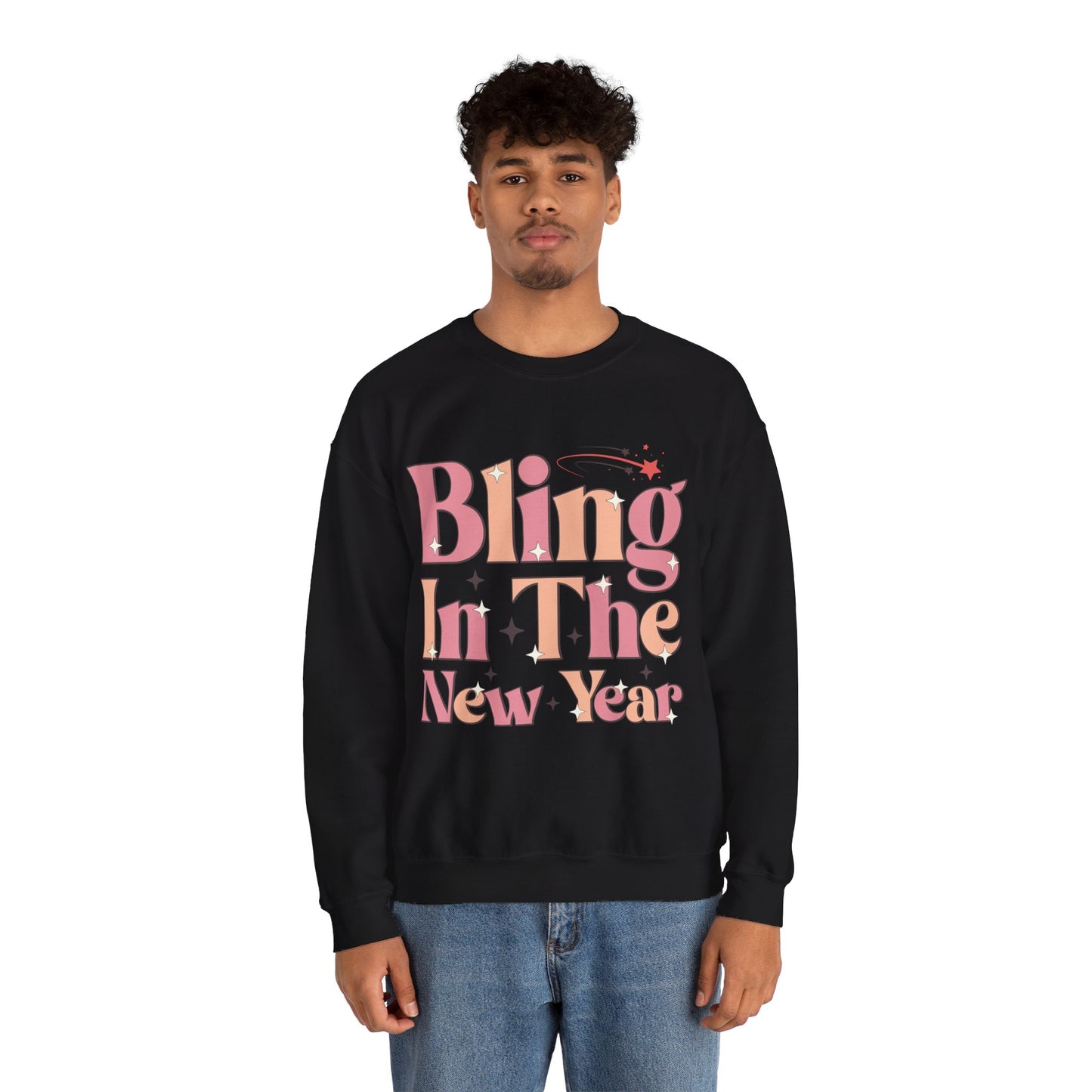 Happy New Year Sweatshirt, Retro New Year Shirt, 2025 Sweatshirt, New Year's Eve Shirt, Holiday Apparel, Trendy New Year 2025 Crewneck, Bling in the New Year
