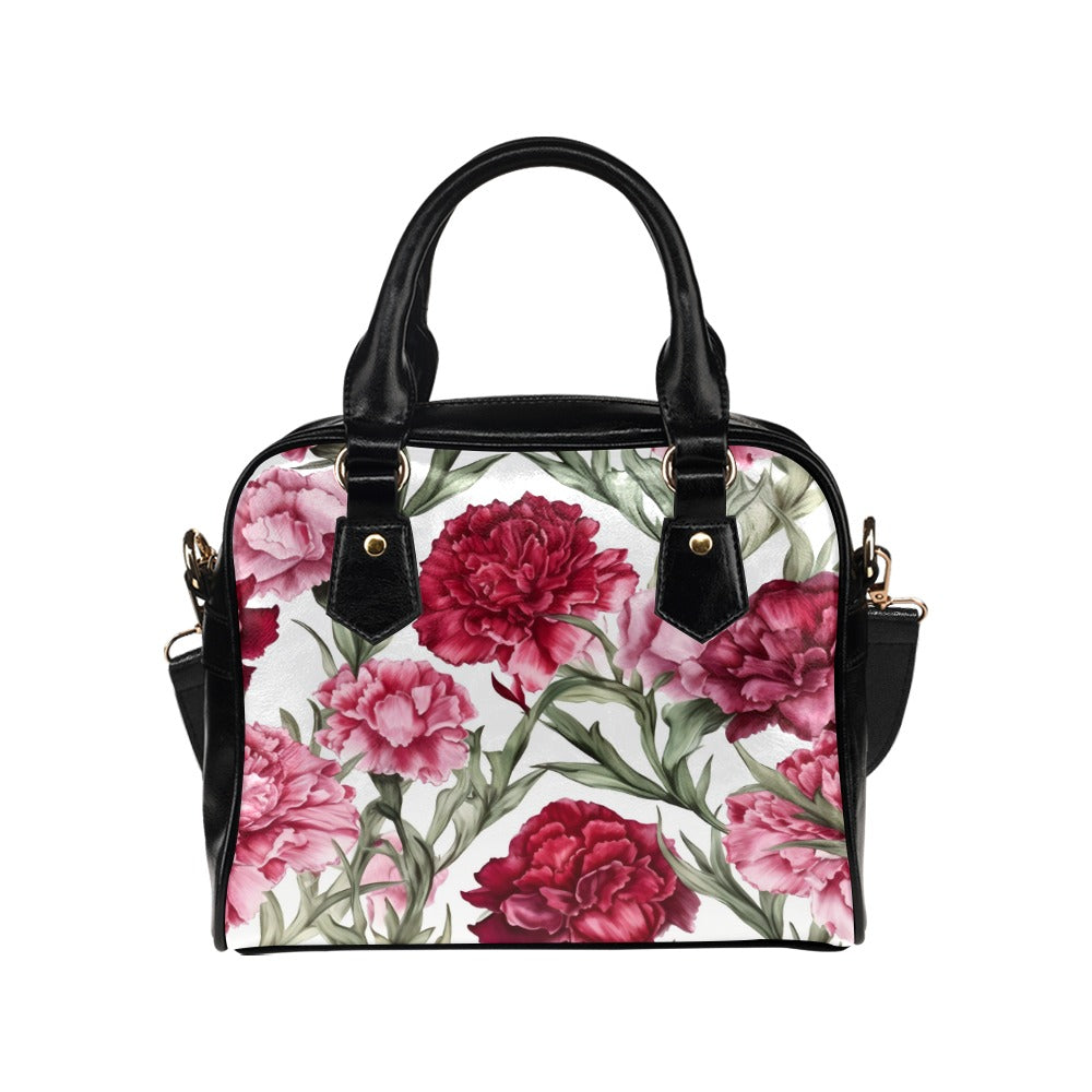Carnation Print Bag, Carnation Birth Month Handbag, Birth Month Bag, January Birth Month Bag, Shoulder Handbag