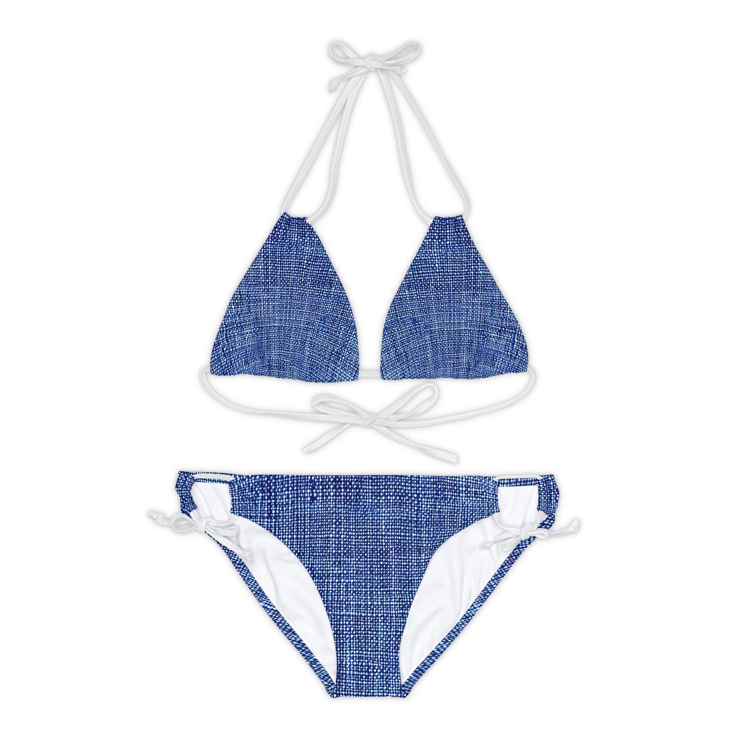 Denim Look Bikini, Denim Pattern Bikini, 2 Piece Denim Look Bikini, Strappy Bikini Set